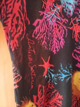 Antica Sartoria Positano Vestito Ricamato coralli