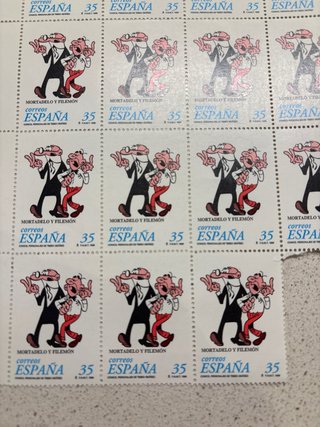 50 Sellos Correos España 35 Pesetas Mortadelo y Fi