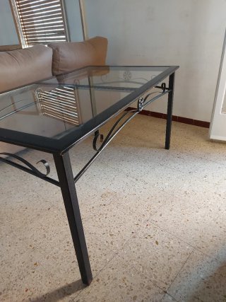 Mesa de centro forja cristal