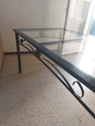 Mesa de centro forja cristal
