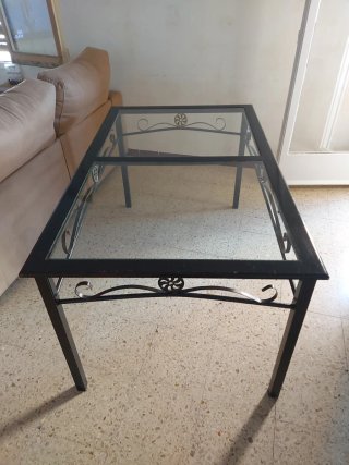 Mesa de centro forja cristal