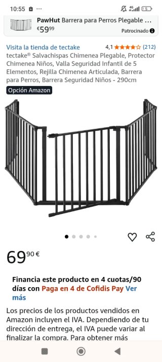 Valla Seguridad Pieghevole Bambini/Cani tectake