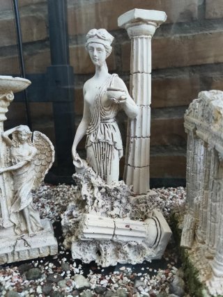 Pecera 60L con decoración estilo romano