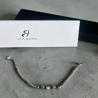 Bracciale Luca Barra Acciaio Perline Esagonali