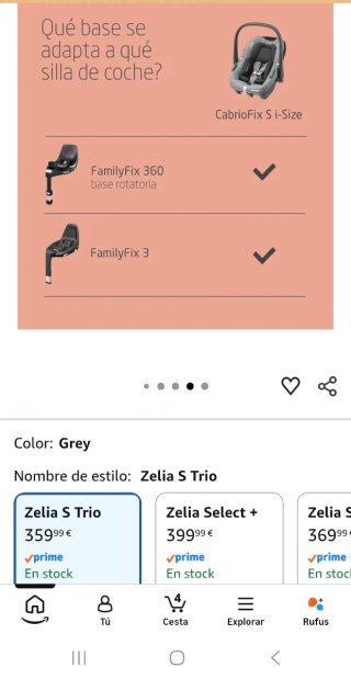 Carro de bebé Zelia S Trio gris