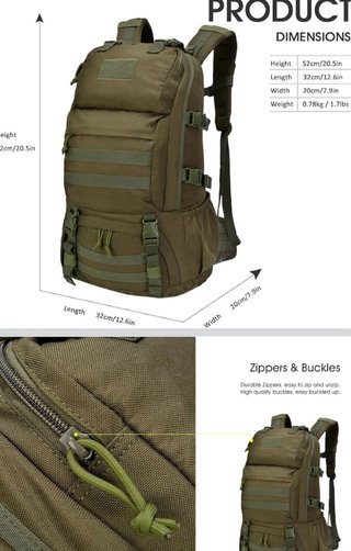Mochila Táctica 45L MOLLE Tipo Maleta