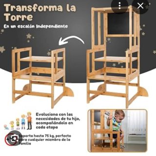 Mesa, silla y alzador Montessori