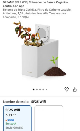 Triturador compostador de basura Dreame SF25 WiFi