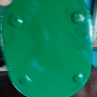 Antiguo Bandeja vintage verde 2 niveles