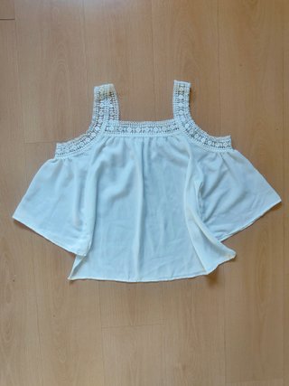 Blusa Ibicenca Encaje Talla Única Blanca