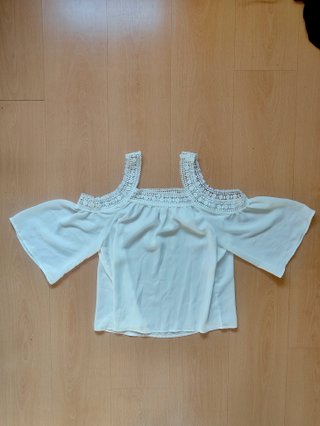 Blusa Ibicenca Encaje Talla Única Blanca