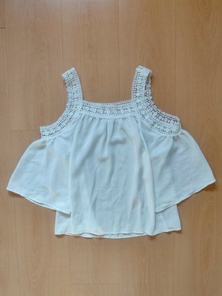 Blusa Ibicenca Encaje Talla Única Blanca