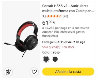 Cascos gaming Corsair HS35 v2