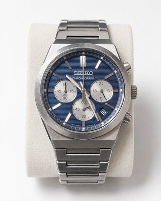 Seiko SSB453P1 cronógrafo azul con caja y papeles