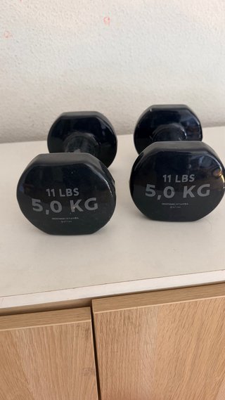 2 Pesas Vinilo 5Kg Fitness Gimnasia Pilates