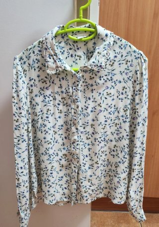 Blusa Springfield flores azules manga larga