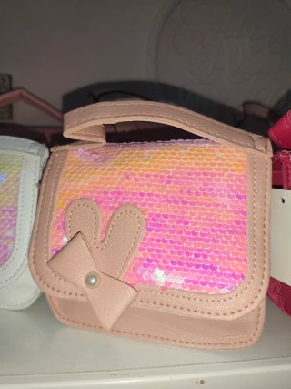 Borsetta bambina con paillettes e fiocco