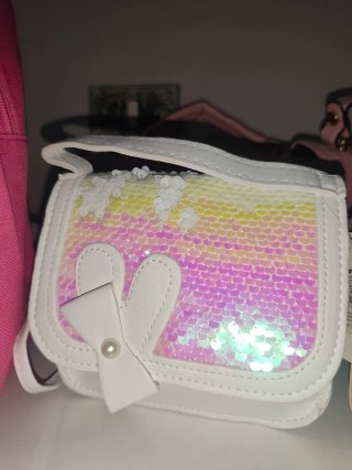Borsetta bambina con paillettes e fiocco