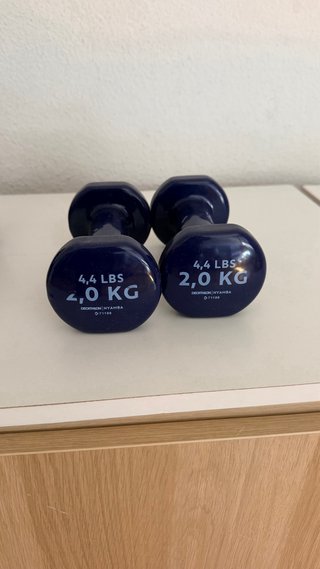 Pesas 2 kg Vinilo Azul Oscuro (2 unidades)