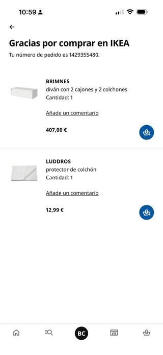 BRIMNES IKEA Diván con 2 cajones