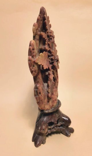 SCULTURA CINESE PIETRA SAPONARIA Rossa VINTAGE