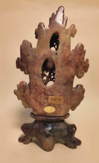 SCULTURA CINESE PIETRA SAPONARIA Rossa VINTAGE