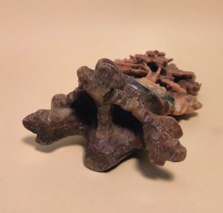 SCULTURA CINESE PIETRA SAPONARIA Rossa VINTAGE