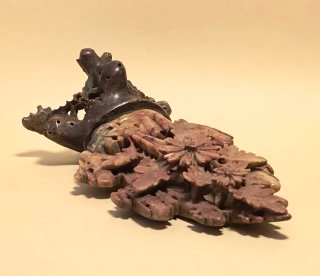 SCULTURA CINESE PIETRA SAPONARIA Rossa VINTAGE