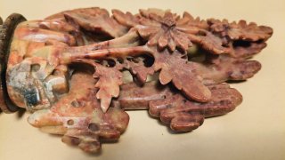 SCULTURA CINESE PIETRA SAPONARIA Rossa VINTAGE