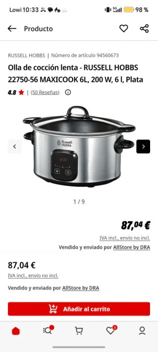 Olla Lenta Russell Hobbs 6L