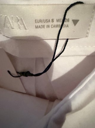Falda midi Zara Talla S Blanca Popelín