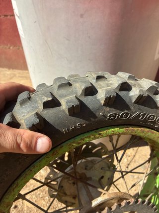 Rueda Pit Bike 12 con Llanta Verde y Disco