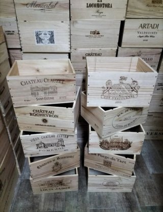 10 Scatole di Legno per Vino Decorazione Francia