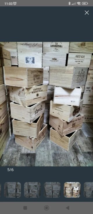 10 Scatole di Legno per Vino Decorazione Francia