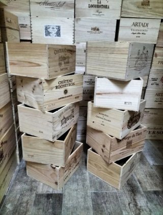 10 Scatole di Legno per Vino Decorazione Francia