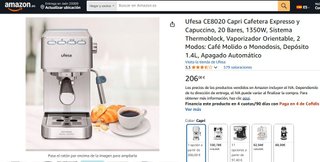 Cafetera Ufesa Capri 1350W