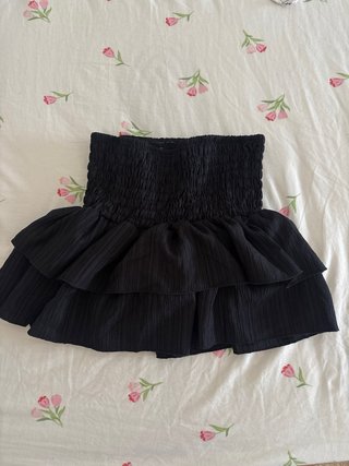 Falda negra volantes Huafeng talla S