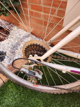 Bicicleta de Montaña Morada y Blanca