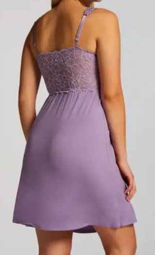 Camicia da notte/Sottoveste viola pizzo Tg.S