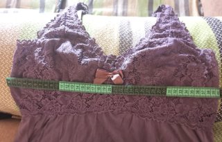 Camicia da notte/Sottoveste viola pizzo Tg.S