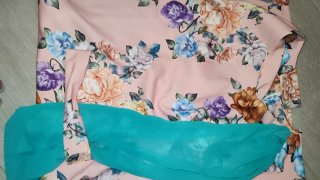 Vestido floral rosa elastico S/M