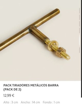 Pack 2 Tiradores Zara Home Dorados
