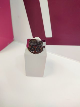 Anillo acero plateado route 66 T29