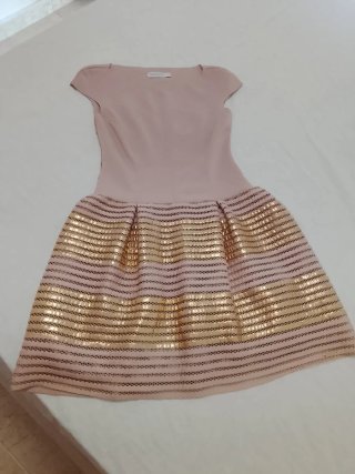 Vestido Fiesta Rinascimento Oro y Rosa