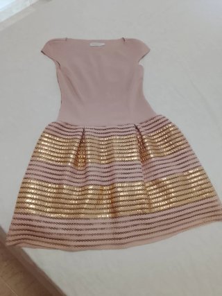 Vestido Fiesta Rinascimento Oro y Rosa