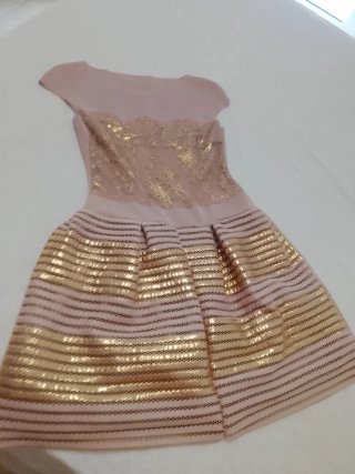 Vestido Fiesta Rinascimento Oro y Rosa