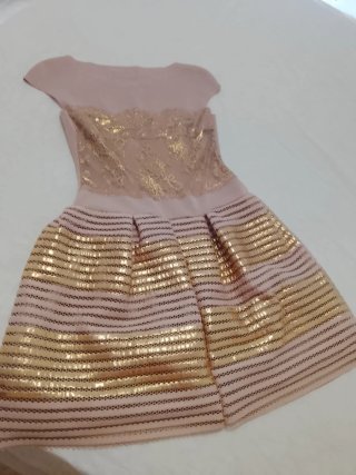Vestido Fiesta Rinascimento Oro y Rosa