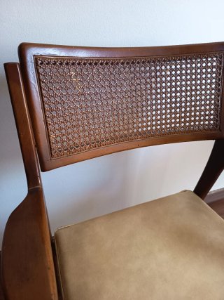 Silla Vintage Madera y Ratán
