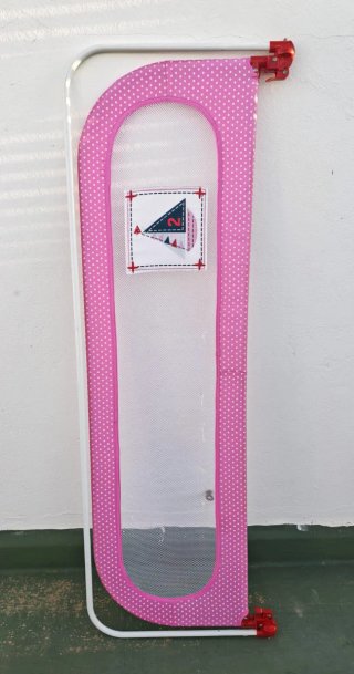 Barrera de Cama Infantil Rosa Lunares