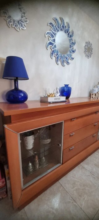 Mueble Comedor Madera y Cristal